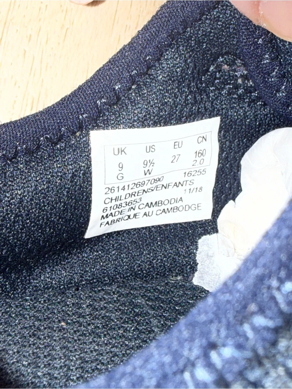 Clarks Kids Navy Athletic Sneakers with Hook-and-Loop Strap